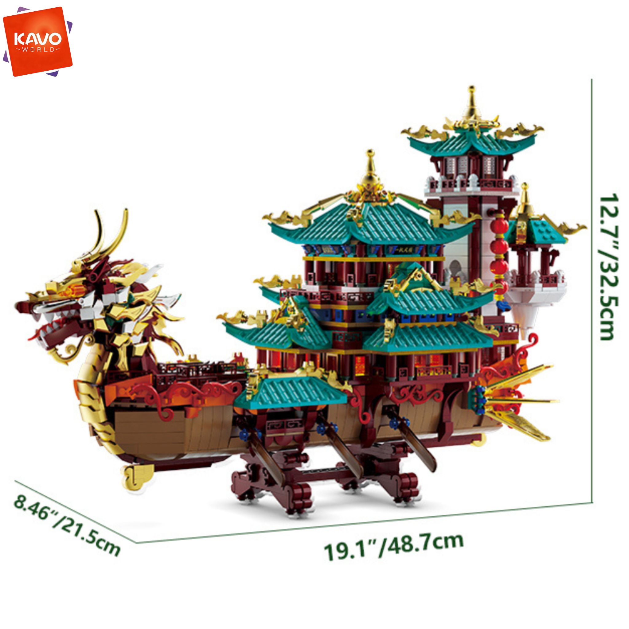 KAVOWORLD 2453pcs Dragon Boat  - огляд і ціна Gaming Console Lego